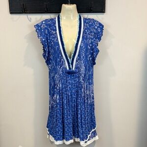 Poupette St Barth Floral Butterfly Fringe Sasha Mini Dress Size Medium